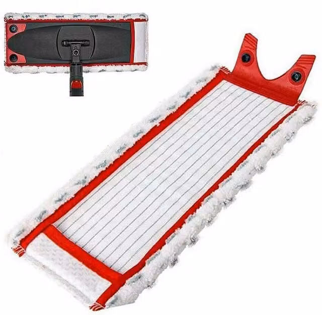 KORVIXA 4-Piece Red Microfibre Mop Pads for Vileda 1 and 2 Spray Mops, W: 100 cm, D: 15 cm