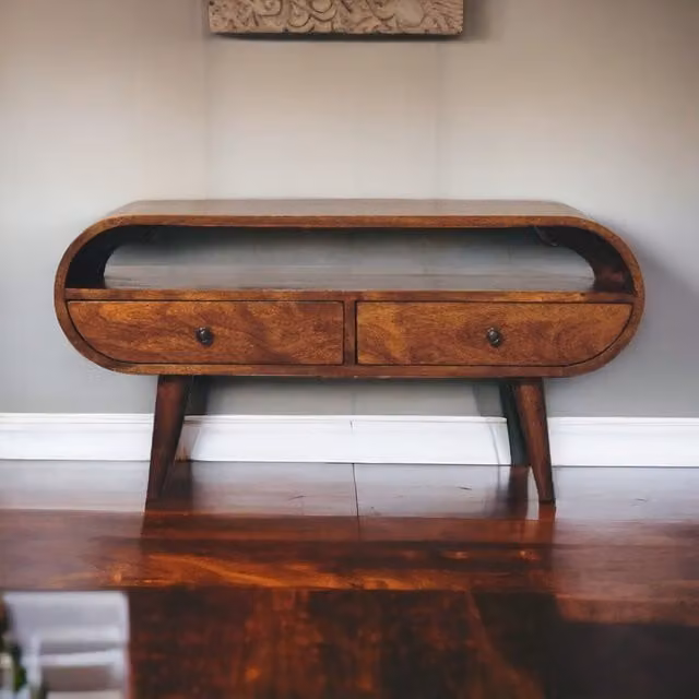 Artisan Furniture Modern Mango Wood TV Stand in Brown