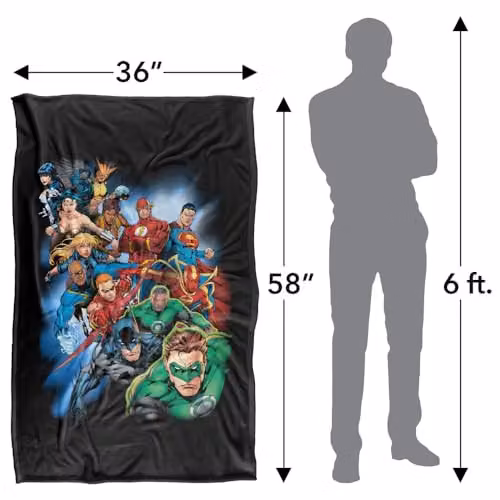 LOGOVISION Justice League Heroes Unite Super Soft Silky Touch Fleece Throw Blanket, Multicolour, W: 91.44 cm, L: 147 cm – 4