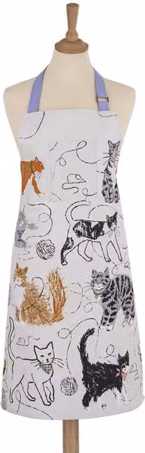 Ulster Weavers Feline Friends Animal Print 100% Cotton Apron in Grey and Brown – 1