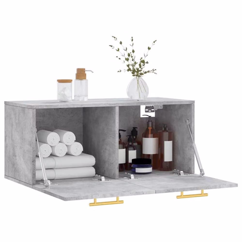 Berkfield Home Wall Cabinet in Concrete Grey, W/D/H: 80 x 35 x 36.5 cm – 2