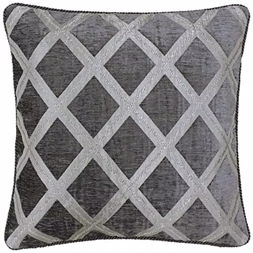 Paoletti Hermes Chenille Filled Cushion in Grey, W/D/H: 45 x 45 x 45 cm – 1