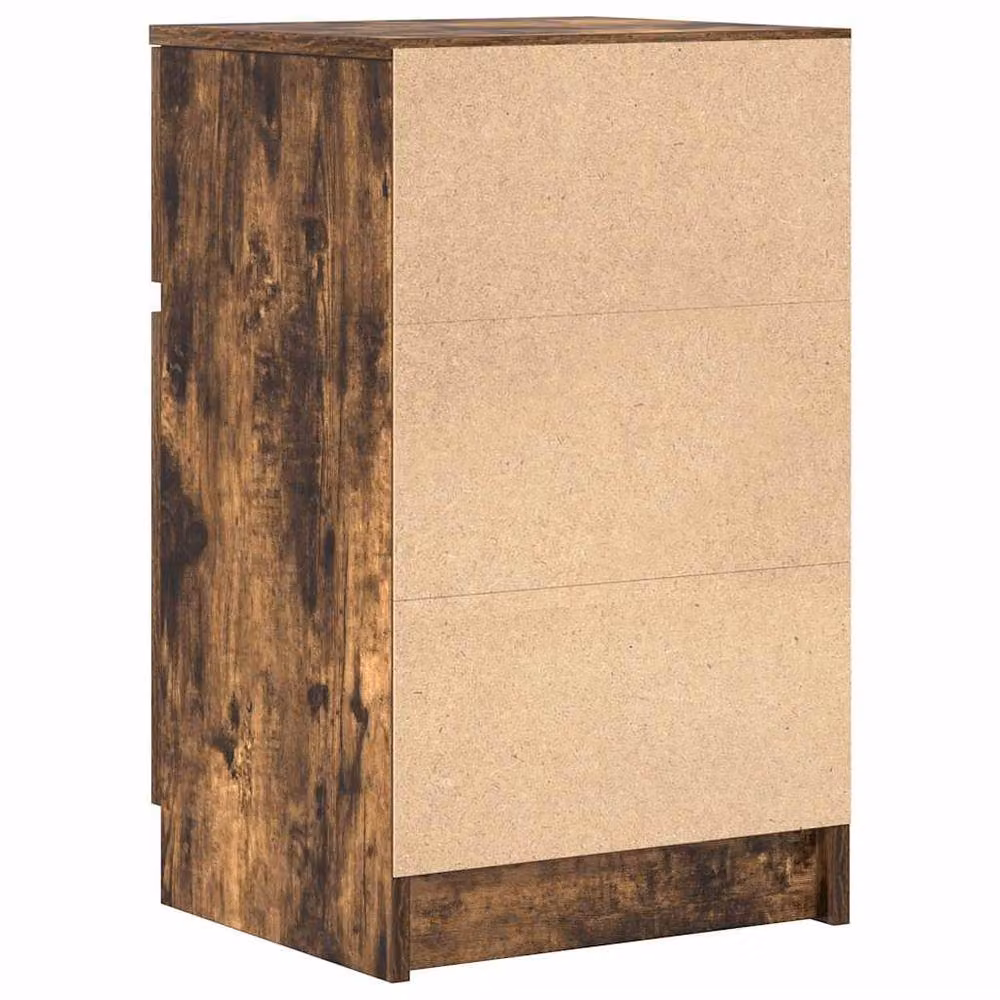 Berkfield Home Set of 2 Durable Bedside Cabinets in Smoked Oak, W/D/H: 39 x 35 x 65 cm – 6