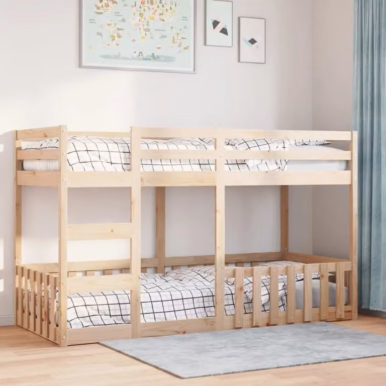 Berkfield Home Rustic Solid Wood Pine Bunk Bed, Brown, W: 80 cm, L: 200 cm