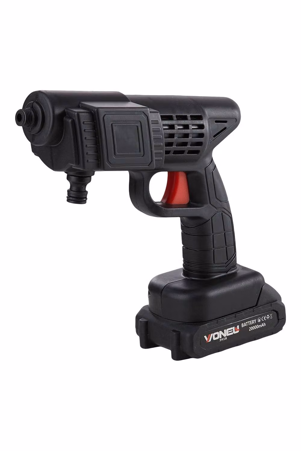 Living and Home 21-Volt Portable Cordless Handheld Pressure Washer in Black with 5m Hose, 2 Batteries and 3 Nozzles – 4