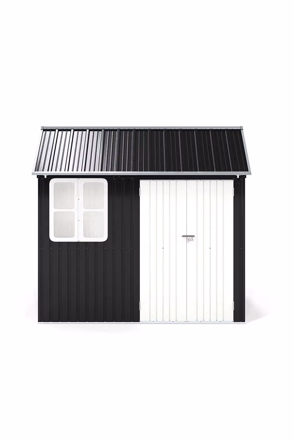H&O Direct Metal Apex Roof Outdoor Garden Tool Storage Shed with Window in Anthracite – 2