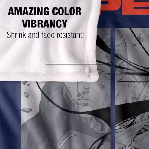 Warner Bros. Superman Man Of Steel Comic Silky Touch Super Soft Fleece Throw Blanket, Multicolour, W: 91 cm, D: 147 cm – 3