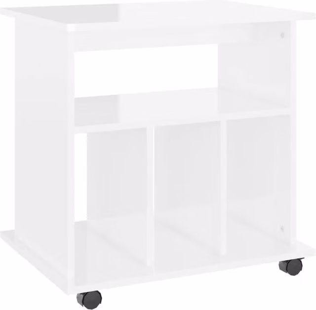 Berkfield Home Rolling Cabinet in High Gloss White, W/D/H: 60 x 45 x 60 cm – 1