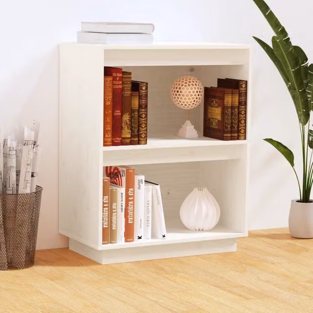 Berkfield Home Rustic White Solid Wood Pine Console Cabinet W/D/H: 60 x 34 x 75 cm – 1