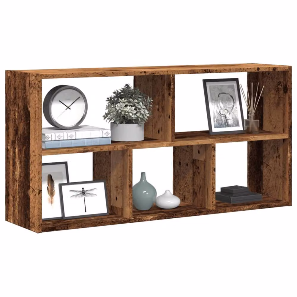 Berkfield Home Durable Wall Mounted Shelf in Old Wood Brown, W/D/H: 100 x 25 x 50 cm – 2