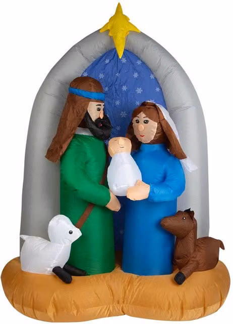 VFM e-Store Multicolour Christmas Nativity Scene Inflatable Decoration, W/H: 140 x 183 cm – 1