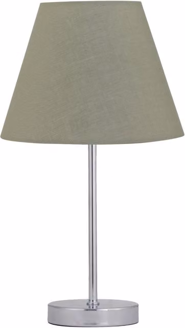 First Choice Lighting Chrome Stick Table Lamp with Green Fabric Shade