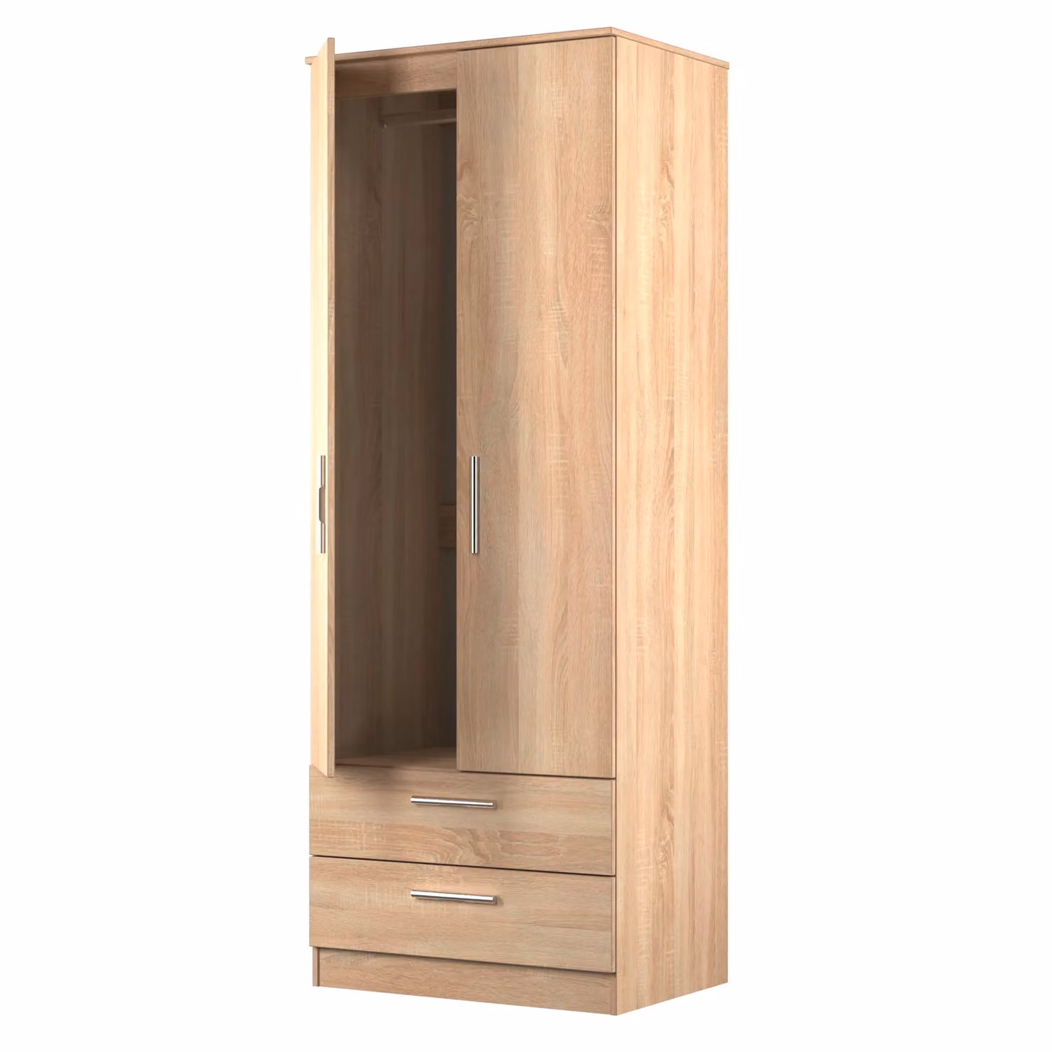 Ready Assembled 2 U Trent 2 Door 2 Drawer Wardrobe in Light Oak – 2