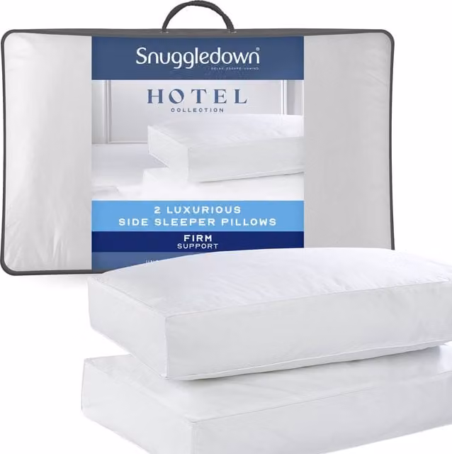 Snuggledown Hotel Side Sleeper Pillow, White, Pack of 2