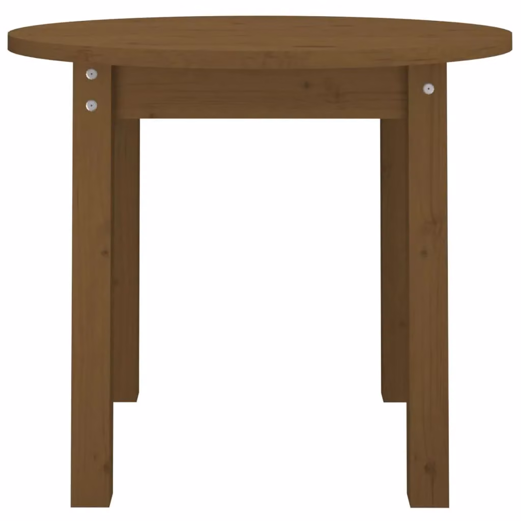 Berkfield Home Round Solid Wood Pine Coffee Table in Honey Brown, Diameter: 55 cm, Height: 45 cm – 4