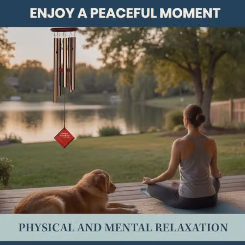 Woodstock Chimes Encore Chimes of Polaris Windchime, Bronze, H x W x D: 55.88 x 10.16 x 10.16 cm – 2