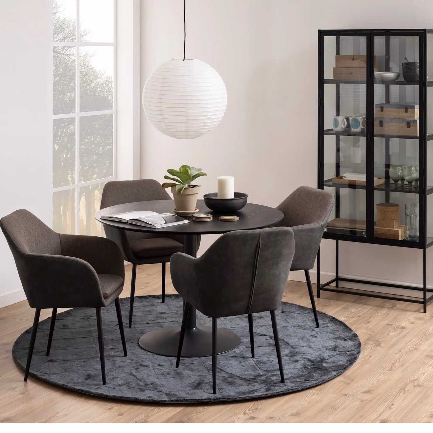Furniture To Go Ibiza Round Dining Table in Black Ash – 3