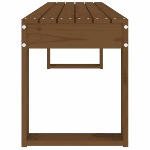 vidaXL Rustic Garden Bench in Brown Solid Pine, W/D/H: 110 x 38 x 45 cm – 4