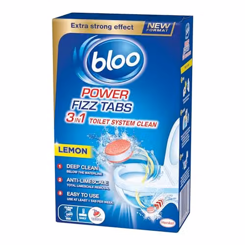 Bloo Power Fizz Anti-Limescale Deep Toilet Cleaning Tabs, Lemon, 8 x 22.5g – 1