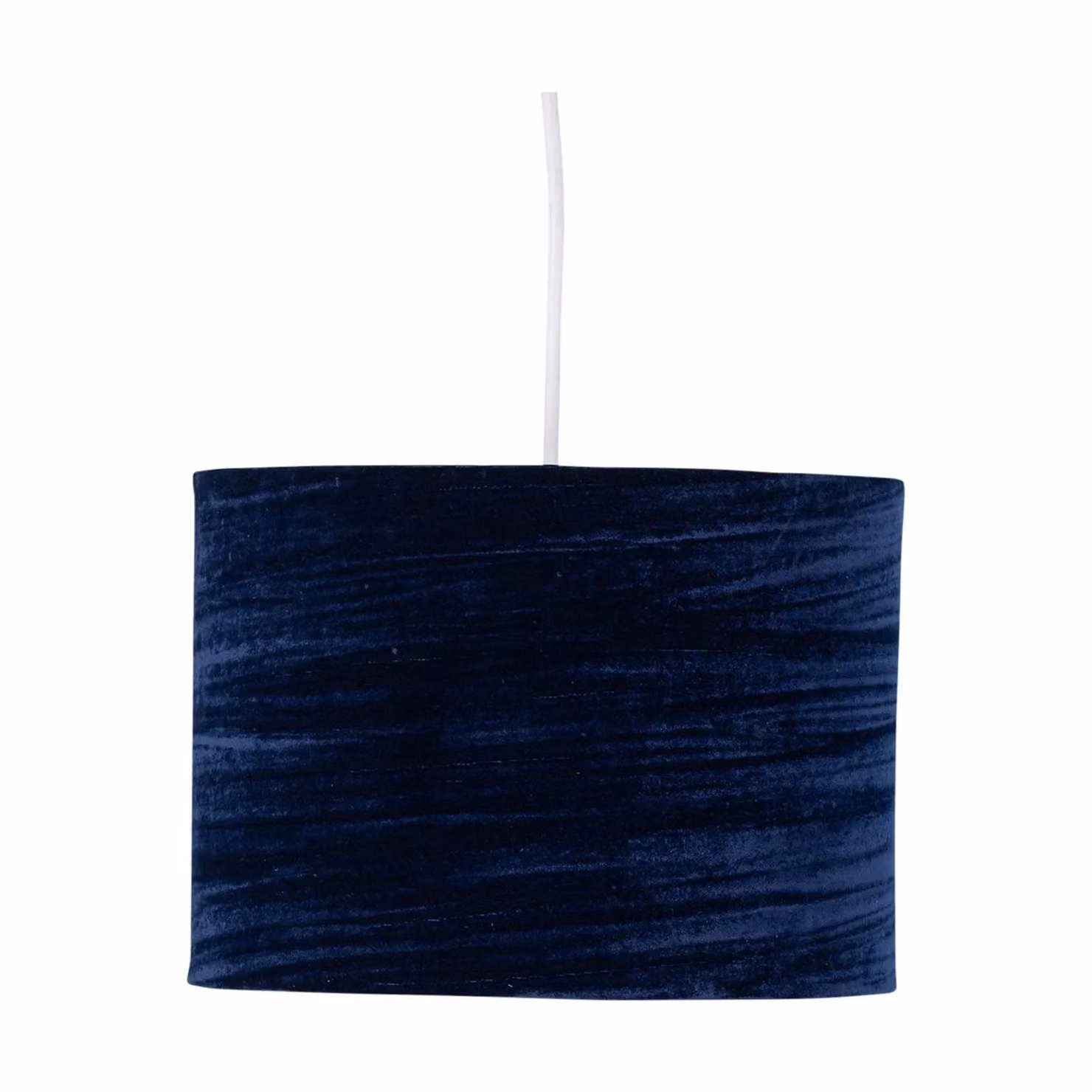 First Choice Lighting Set of 2 Navy Blue Crushed Velvet Round Pendant Lightshades, Diameter: 25 cm – 3