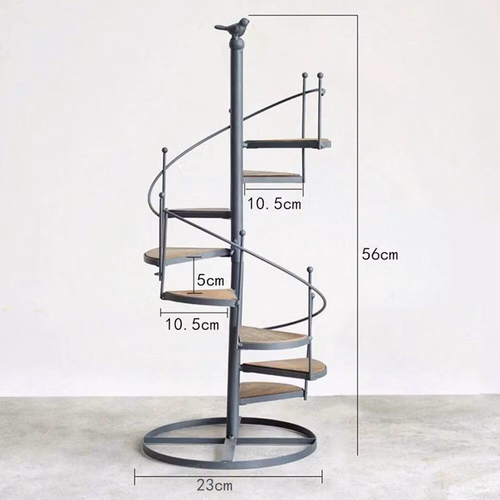 KORVIXA 8 Tier Wood and Metal Plant Stand Flower Pot Holder in Matt Black – 2