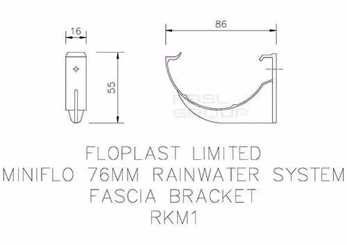 FloPlast Mini Gutter 76mm Fascia Bracket, Black – 2