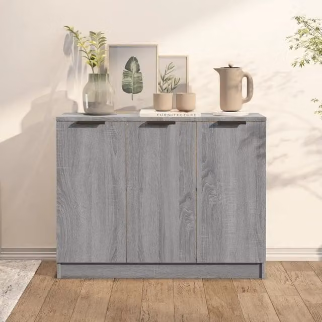 Berkfield Home Grey Sonoma Sideboard in Engineered Wood, W/D/H: 90.5 x 30 x 70 cm