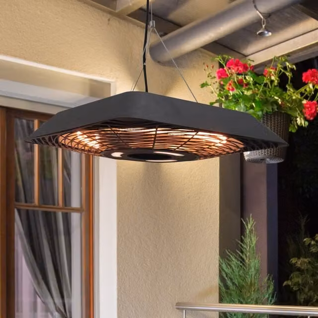 Outsunny HOMCOM 2000W Electric Hanging Patio Heater in Black