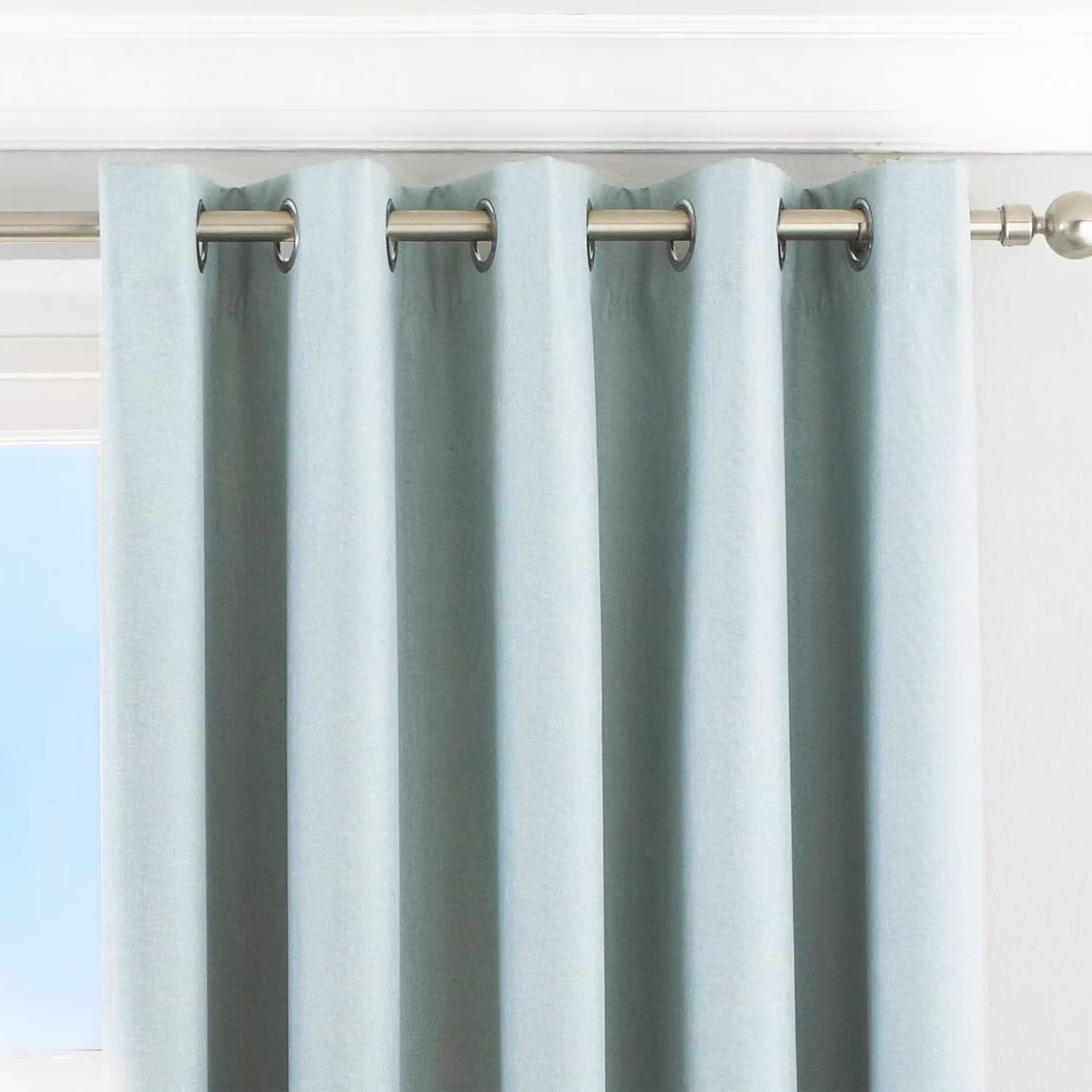 Essentials Twilight Thermal Blackout Eyelet Curtains in Blue, Width: 229 cm, Drop: 229 cm – 2
