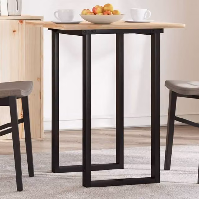 Berkfield Home Durable O-Frame Dining Table Legs in Black Steel, W/D/H: 40 x 40 x 73 cm