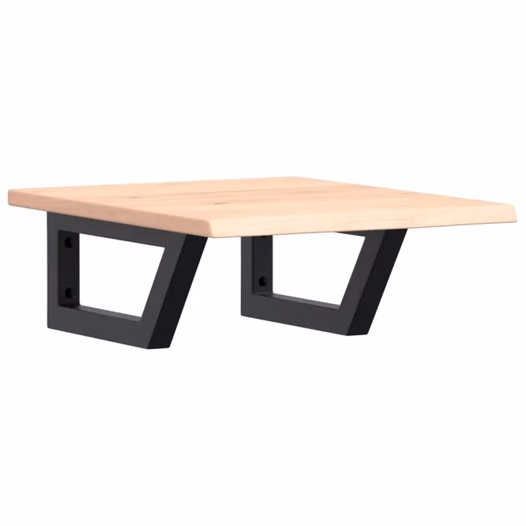 Berkfield Home Wall Mounted Basin Shelf in Brown Oak and Black Steel