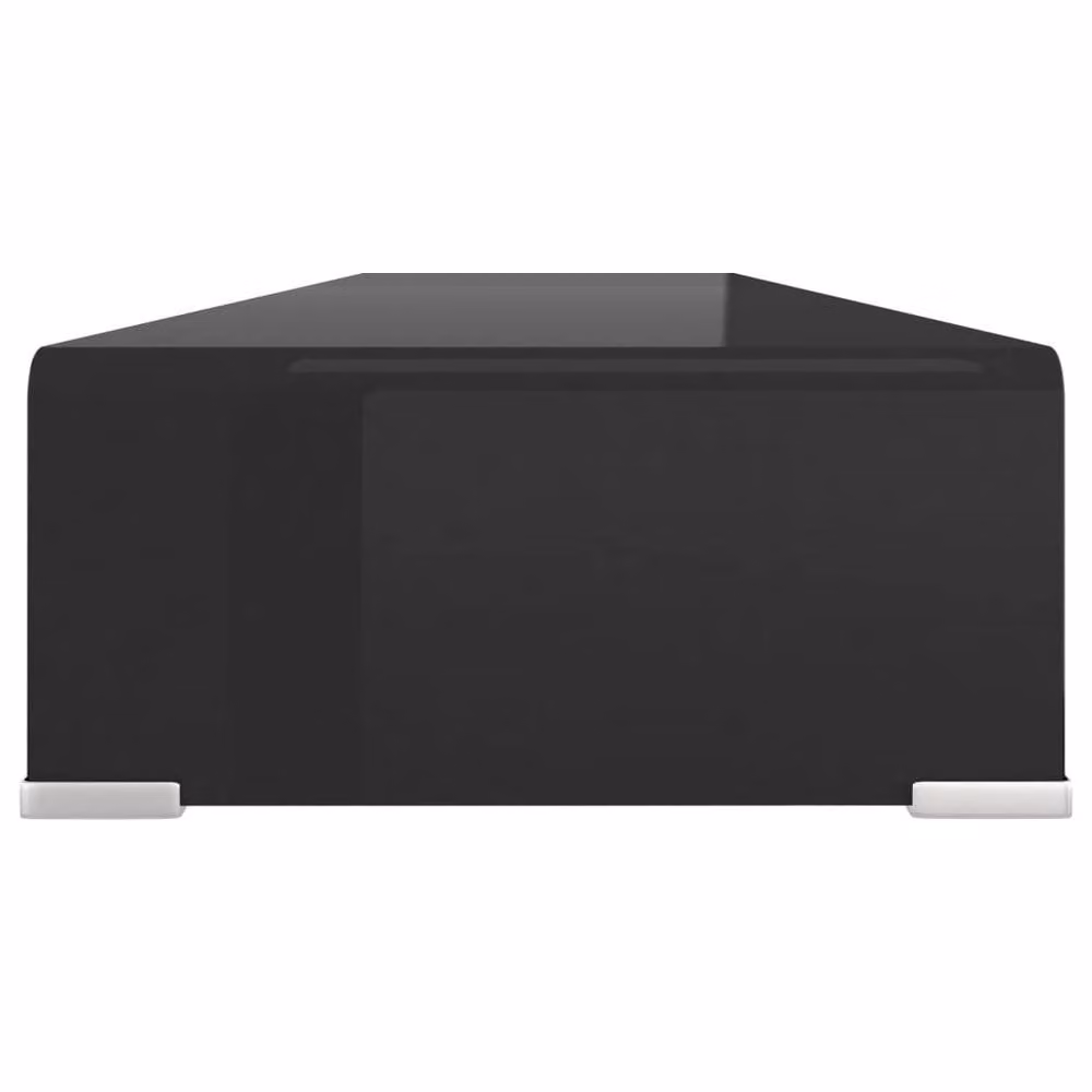Berkfield Home Black Glass TV Stand and Monitor Riser, W/D/H: 110 x 30 x 13 cm – 4