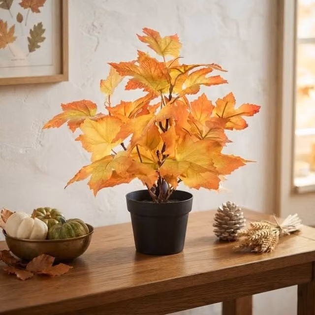 Garden Greatness Compact Autumn Leaf Potted Plant in Orange and Multicolour