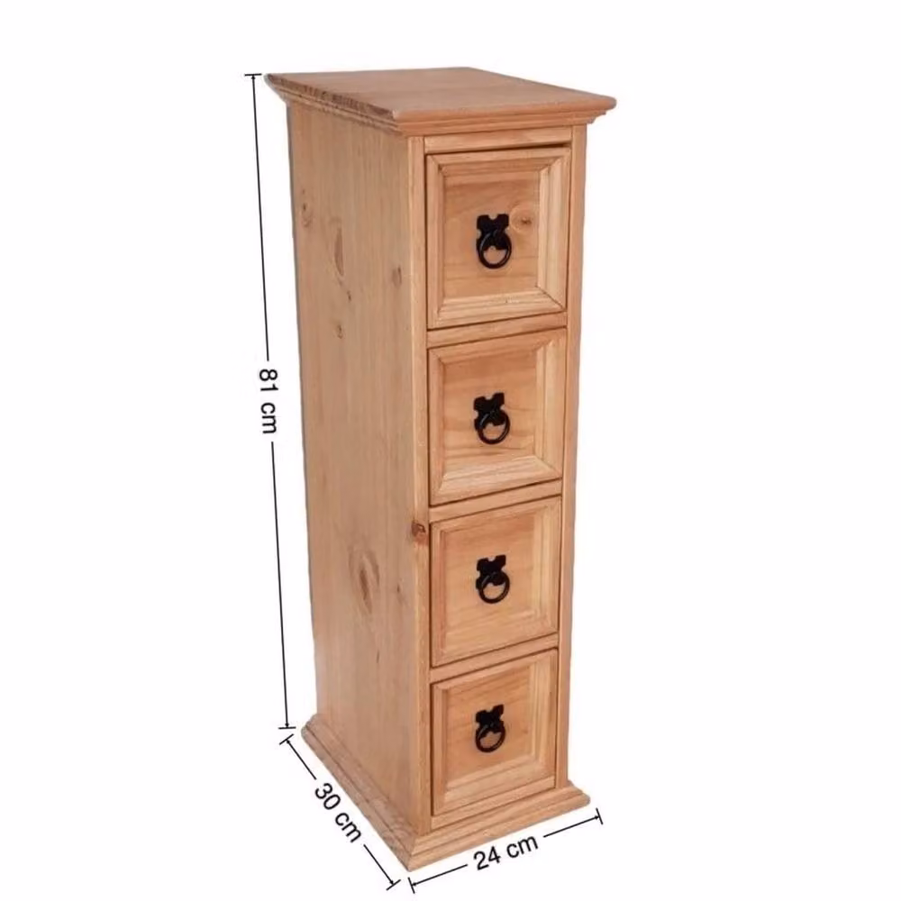 NESTLUNE 4-Tier Solid Pine CD Storage Tower in Brown, W/D/H: 100 x 100 x 81 cm – 2