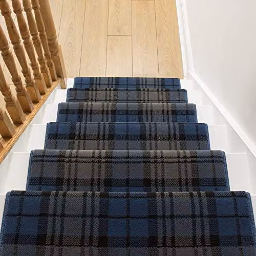 runrug Tartan Stair Runner in Blue, W/L: 70 x 480 cm – 2