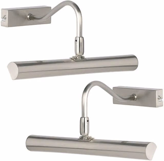 Loops 2 Pack LED Picture Wall Lights in Satin Chrome with Warm White Over and Down Lighting