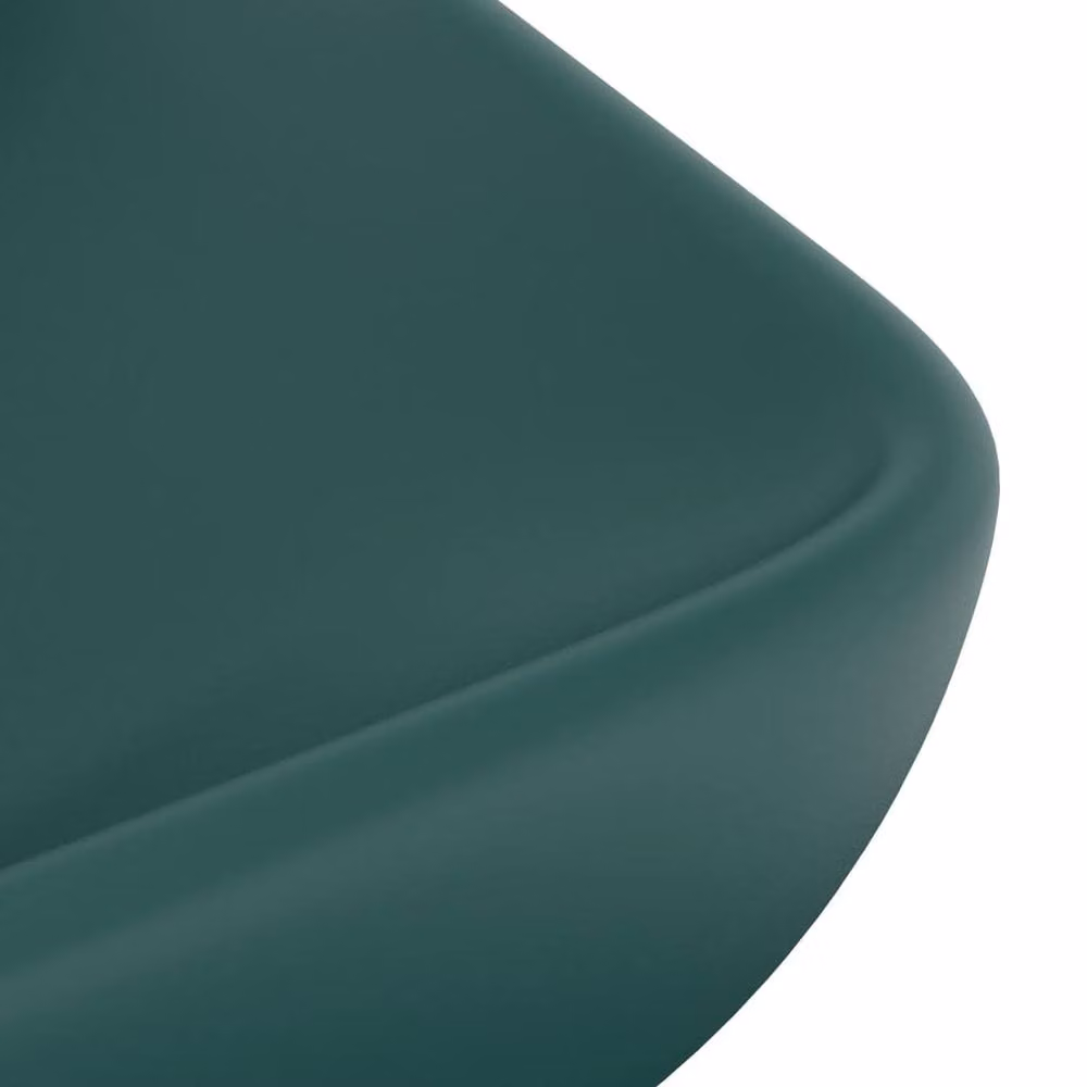 Berkfield Home Luxury Rectangular Ceramic Countertop Basin in Matt Dark Green W: 71 cm, D: 38 cm, H: 13.5 cm – 4