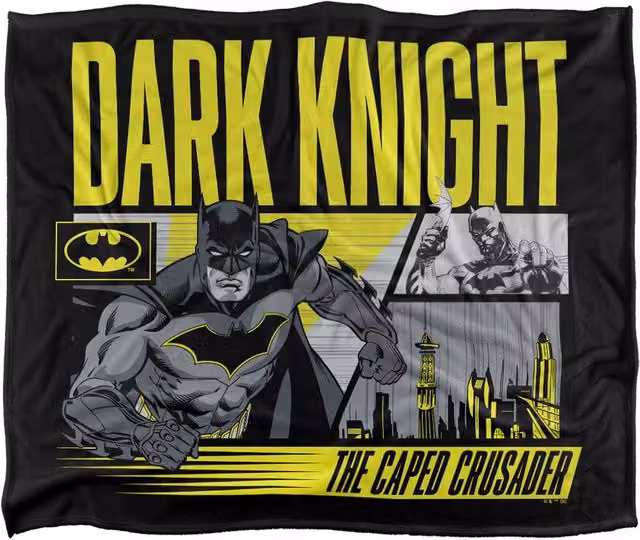 Warner Bros. Batman The Caped Crusader Super Soft Silky Touch Fleece Throw Blanket, Multicolour, W: 91.44 cm x L: 147.32 cm – 6