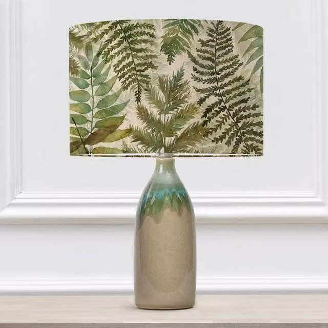 Voyage Maison Narvi Ceramic Table Lamp with Elowen Eva Fabric Lampshade in Green