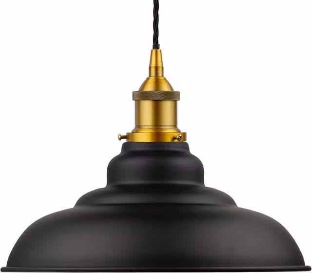 SE Home St Edmund's Pendant Light in Matt Black and Antique Gold