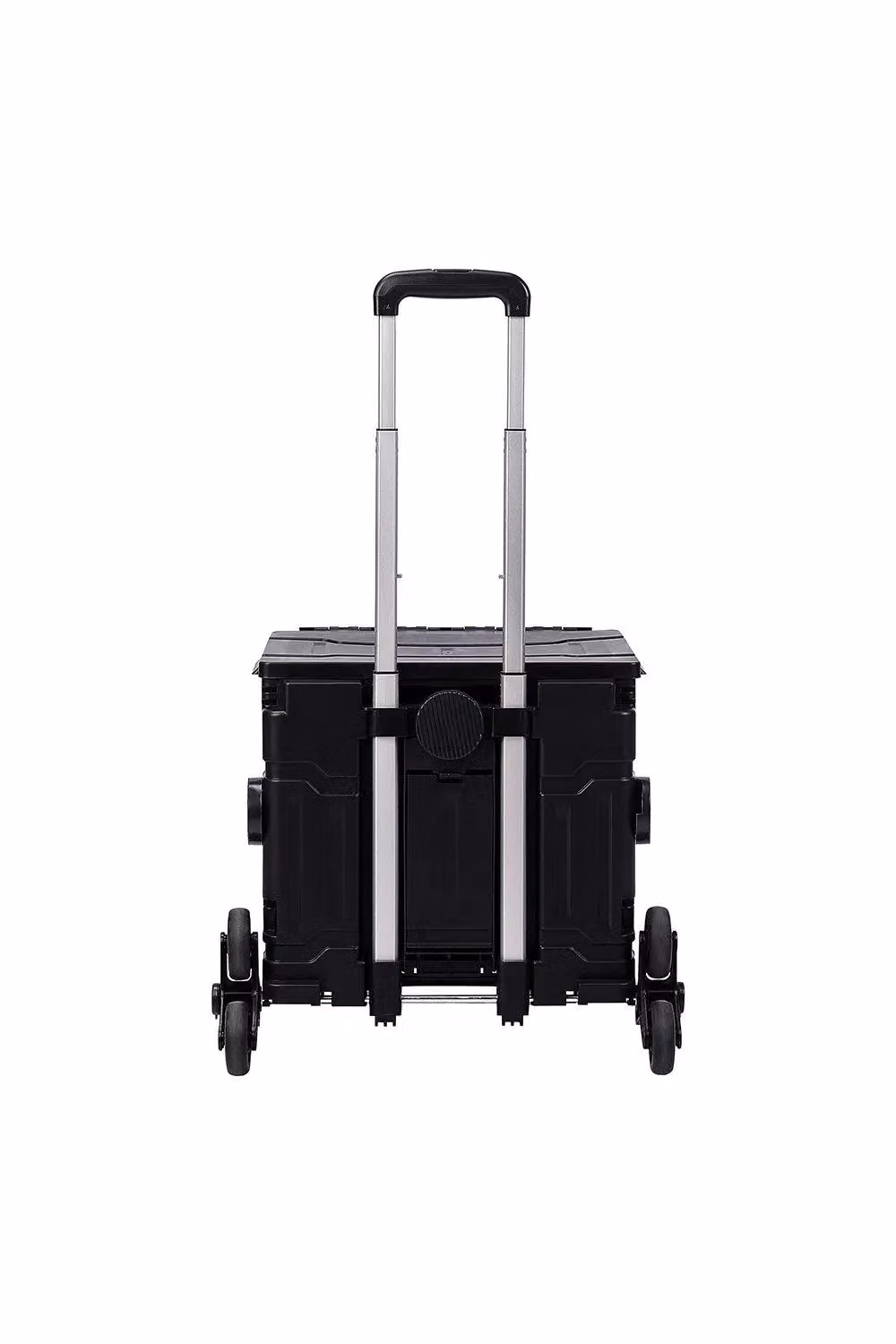 H&O Direct 75L Folding Plastic Stairs Climbing Shopping Trolley Cart in Black – 3