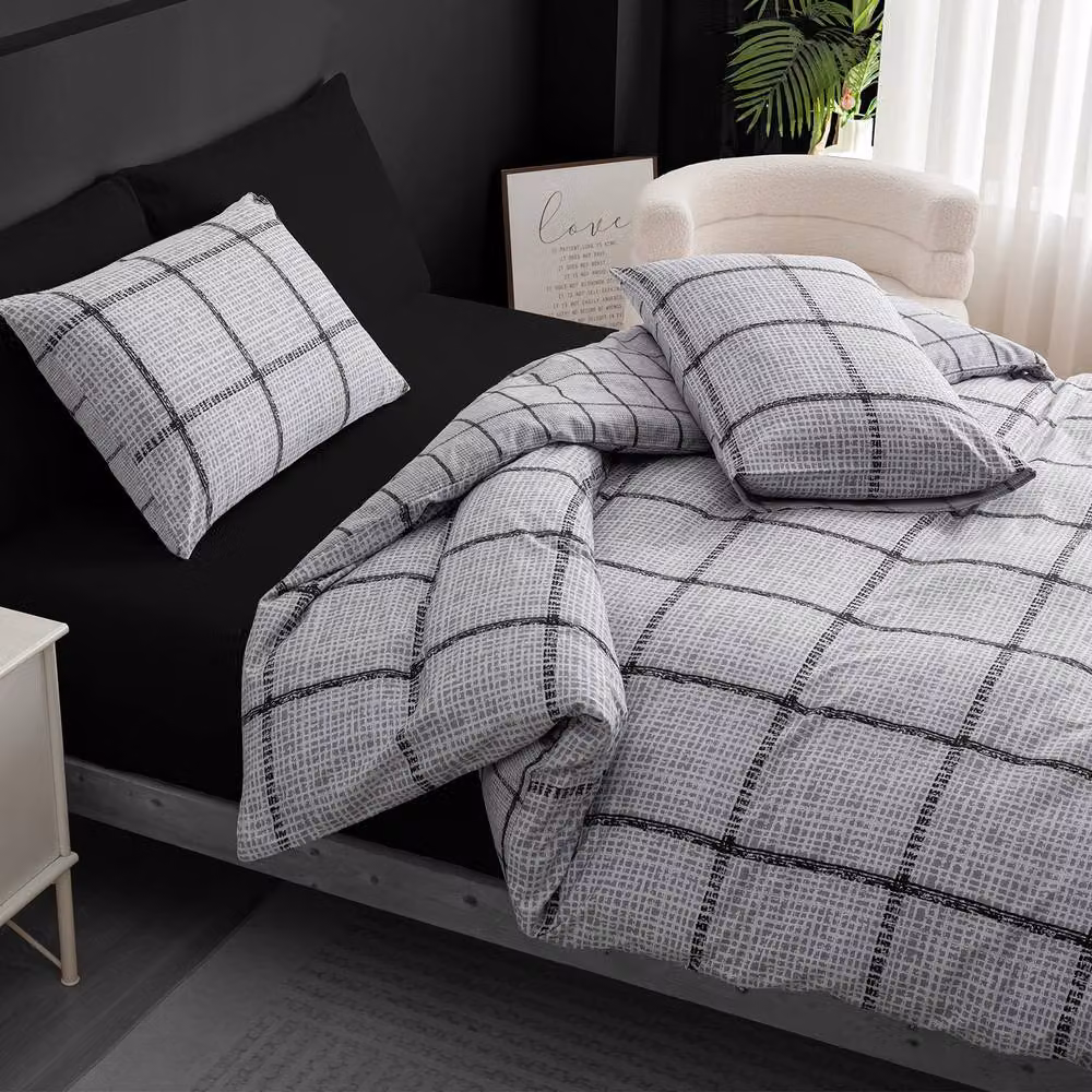 Grace Double Brushed Microfibre Duvet Cover and Pillowcase Set in Grey, Single Size – 3