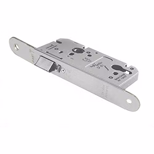 Loops Architectural DIN Euro Profile Nightlatch with Radius Forend in Satin Stainless Steel