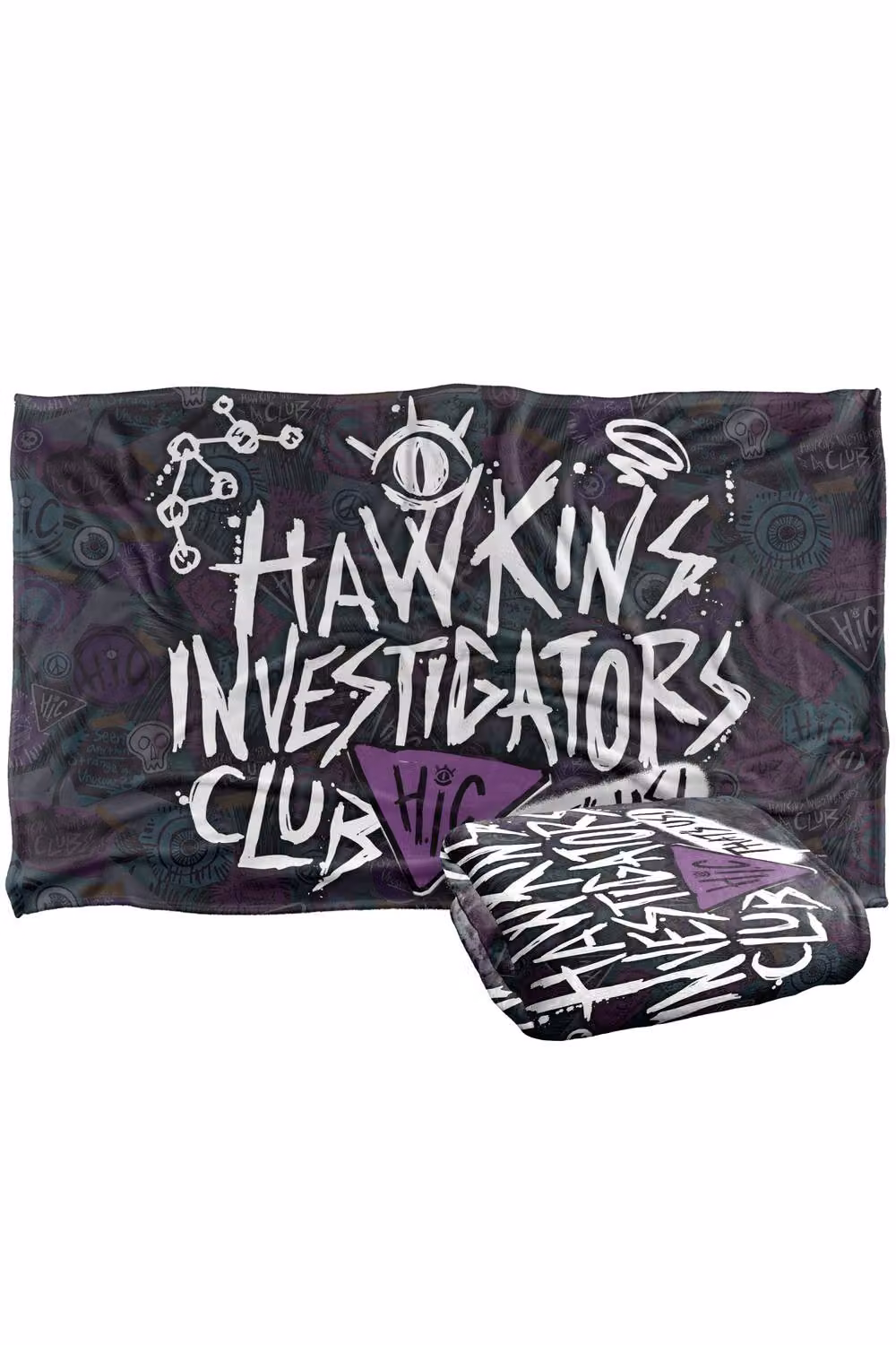 Netflix Stranger Things Tales From 85 Hic Scribble Multicolour Super Soft Microfibre Fleece Blanket, W: 152.4 cm x D: 152.4 cm – 6
