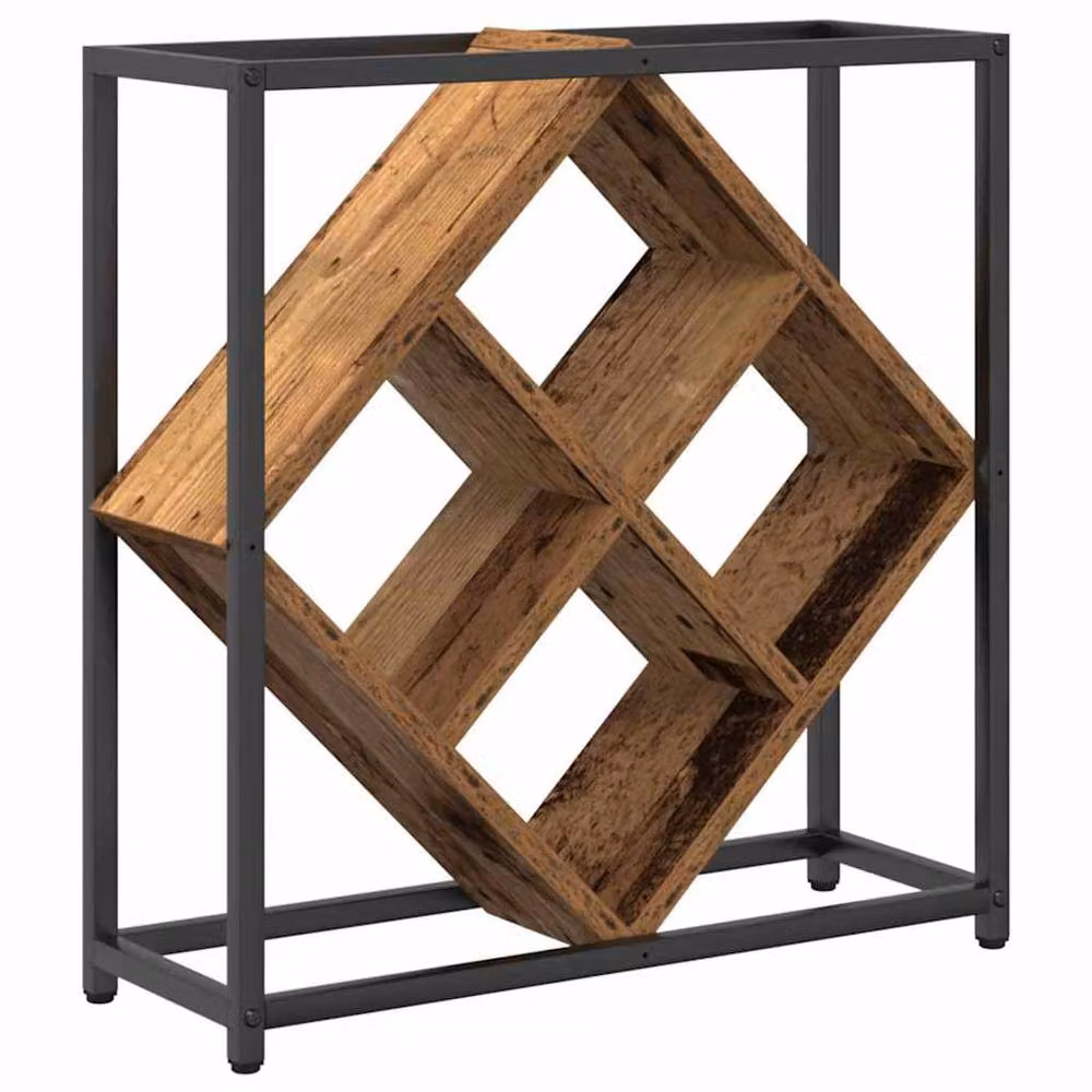Berkfield Home Charming Rustic Wine Rack in Brown, W/D/H: 51 x 18 x 52.5 cm – 3