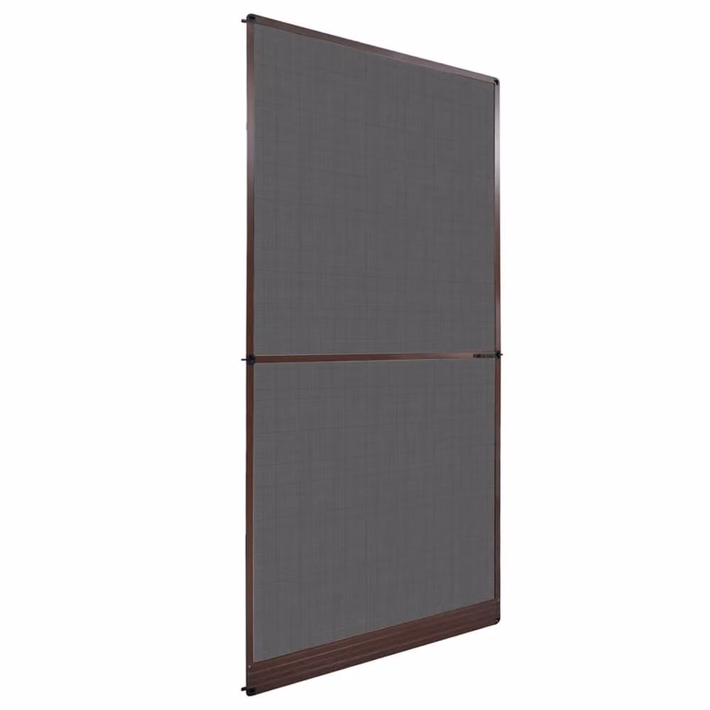 Berkfield Home Brown Hinged Fibreglass Insect Door Screen, W: 120 cm, H: 240 cm – 2