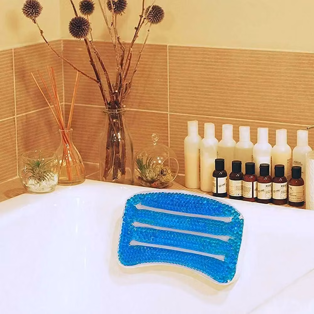 MANTRARAJ Cooling Gel Bath Tub Spa Pillow in Blue for Head, Neck and Shoulder Support – 2