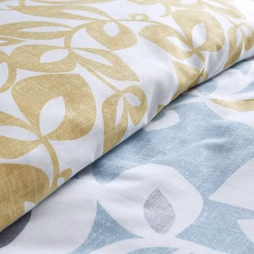 Catherine Lansfield Inga Leaf Reversible King Duvet Cover Set with Pillowcases in Green and Grey – 3
