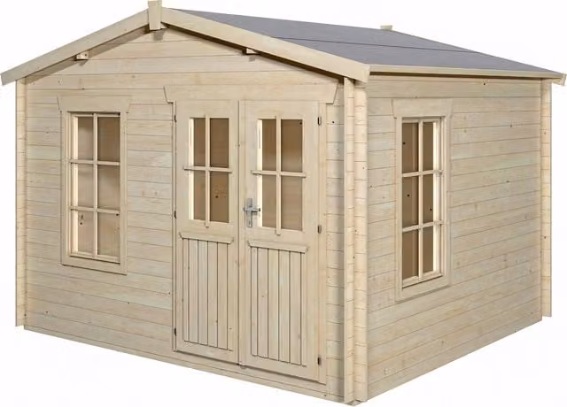 Rowlinson Garden Retreat Rustic Wood Log Cabin in Brown and Beige