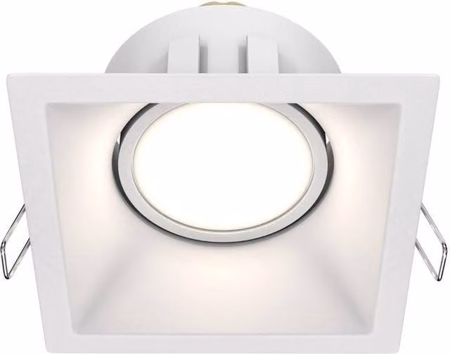 Netlighting Dot Square Recessed Downlight in White, 1xGU10, Adjustable